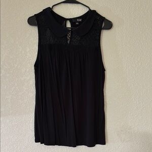 Blair Black Sleeveless Blouse with Peter Pan Collar